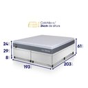 Ver imagem 2 de Conjunto Box Baú Branco Luanda Cinza Espuma D28 King 193x203x69 - King House