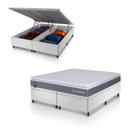 Ver mais imagens de Conjunto Box Baú Branco Luanda Cinza Espuma D28 King 193x203x69 - King House