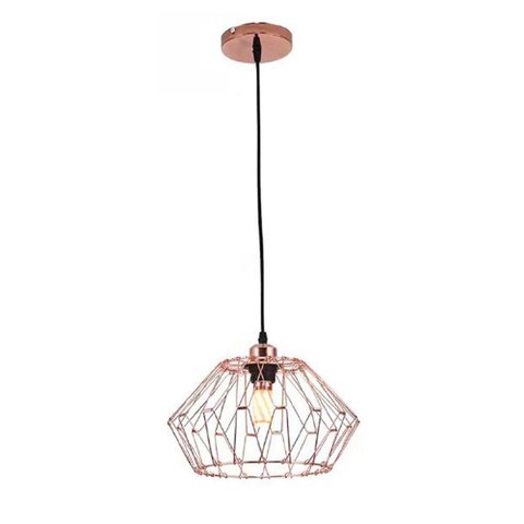 Lustre Pendente Luminaria Ajustavel Metal Aramado Design Moderno Decoraçao Sala Quarto Mezanino