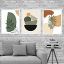 Ver imagem 2 de Kit 3 Quadros Modernos Boho Style 45x34cm:madeira Preta