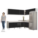 Ver imagem 5 de Armário de Cozinha Modulado de Canto 7 Peças Cp22 Balcão sem Tampo Branco/preto - Lumil Lumil Móveis