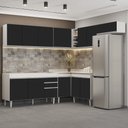 Ver imagem 2 de Armário de Cozinha Modulado de Canto 7 Peças Cp22 Balcão sem Tampo Branco/preto - Lumil Lumil Móveis