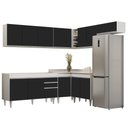 Ver imagem 1 de Armário de Cozinha Modulado de Canto 7 Peças Cp22 Balcão sem Tampo Branco/preto - Lumil Lumil Móveis