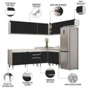 Ver imagem 3 de Armário de Cozinha Modulado de Canto 7 Peças Cp22 Balcão sem Tampo Branco/preto - Lumil Lumil Móveis