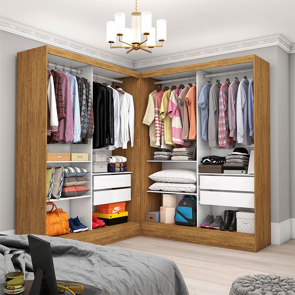 Closet Casal Duplo Dubai Premium 4 Gavetas Carioca Móveis | MadeiraMadeira