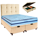 Ver imagem 1 de Kit Cabeceira + Cama Box Bau + Colchão Queen Molas Ensacadas Blue Paropas