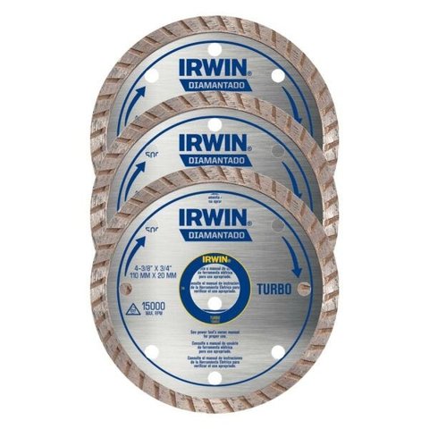 Disco Diamantado Turbo 110mm Irwin - 3 Unidades