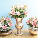 Ver imagem 3 de Flores artificiais Arranjo de Lírio Rosa no Vaso Rose Gold|Linha permanente Formosinha