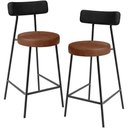 Ver imagem 1 de Kit 02 Banquetas Baixa Cozinha Sala Jantar Bancada Milão L02 Couríssimo Preto Marrom - lyam