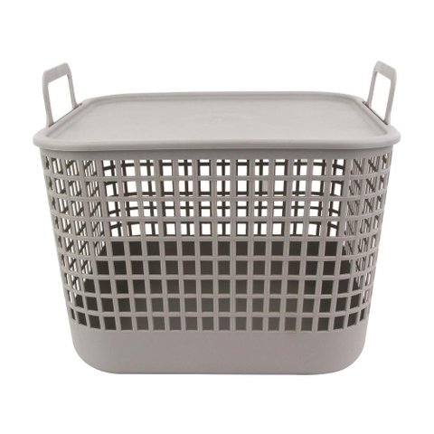 Caixa Organizadora com Tampa 35cm Cinza - A\CASA