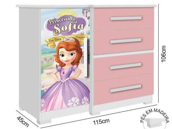 Jogo de Quarto Completo Princesa Sofia - Rosa