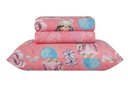 Ver imagem 1 de Jogo de Cama Solteiro Infantil Duplo 3 Peças Happy Day Rosa Lollipop Sultan