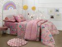 Ver imagem 2 de Jogo de Cama Solteiro Infantil Duplo 3 Peças Happy Day Rosa Lollipop Sultan