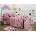 Ver imagem 2 de Jogo de Cama Solteiro Infantil Duplo 3 Peças Happy Day Rosa Lollipop Sultan