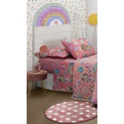 Jogo de Cama Solteiro Infantil Duplo 3 Peças Happy Day Rosa Lollipop Sultan - 3
