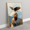 Ver imagem 2 de Quadro Decorativo Águia e o Leão na Montanha Sala Quarto Casa Escritório