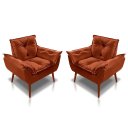 Ver imagem 1 de Kit 02 Poltrona Opala Decorativa Suede