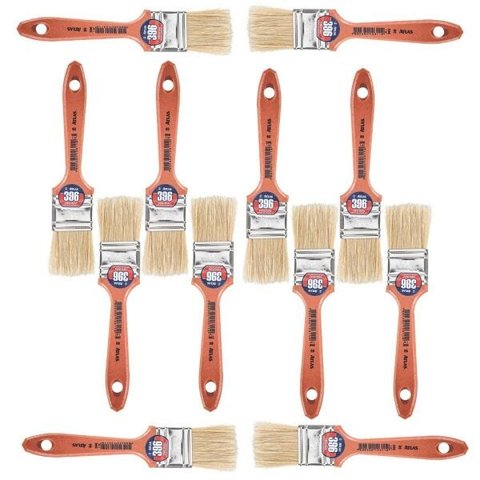 Trincha Pincel Cerda Branca 396 1.1/2 Pol Atlas - 12 Unidades