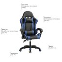 Ver imagem 3 de Cadeira Gamer Ergonômica Elite Courino Preto/azul - Sallar Home