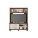 Ver imagem 4 de Rack Bancada C/ Painel P/ Tv até 65 Pol Cinne Ripado Pés 160x203cm Nogueira San Remo/off White -