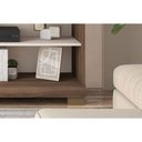 Ver imagem 5 de Rack Bancada C/ Painel P/ Tv até 65 Pol Cinne Ripado Pés 160x203cm Nogueira San Remo/off White -