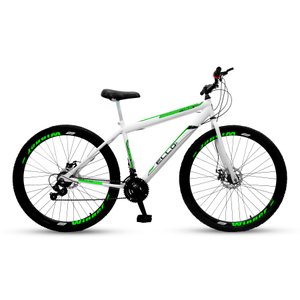 Bicicleta Aro 29 Freio à Disco 21M. Velox Branca/Verde - Ello Bike