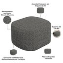 Ver imagem 4 de Puff Decorativo Orgânico para Living Quarto 70cm Doha W01 Linho Mescla Chumbo - Lyam Decor