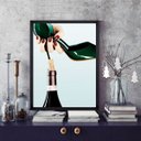Ver imagem 1 de Quadro Vinho - Sapato Salto Saca Rolha 45x34cm - com Vidro:moldura Preta