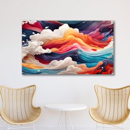 Quadro Decorativo Ondas para Sala de Estar Quarto Grande Moderno em Canvas - 1
