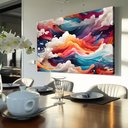 Ver imagem 2 de Quadro Decorativo Ondas para Sala de Estar Quarto Grande Moderno em Canvas