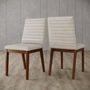 Ver imagem 5 de Conjunto 2 Cadeiras Henn Elena para Mesa de Jantar Estofadas em Suede com Pés em Madeira Maciça