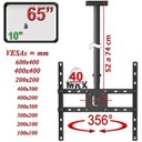 Ver imagem 2 de Suporte Teto Tv 10" a 65" Vesa 600x400 Giro 360° - Preto