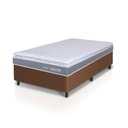 Ver mais imagens de Conjunto Box Marrom Durban Cinza Espuma D28 Solteiro 96x203x57 - King House