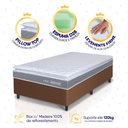 Ver imagem 3 de Conjunto Box Marrom Durban Cinza Espuma D28 Solteiro 96x203x57 - King House