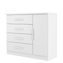 Ver imagem 1 de Cômoda Gênova 1 Porta e 4 Gavetas Branco Absoluto - Zanzini Móveis