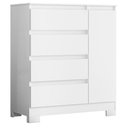 Ver imagem 4 de Guarda Roupa Casal Doble 08 Portas com Espelho e Cômoda Sapateira Olimpia Branco Flex- Móveis