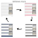 Ver imagem 5 de Guarda Roupa Casal Doble 08 Portas com Espelho e Cômoda Sapateira Olimpia Branco Flex- Móveis