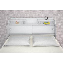 Cabeceira Box Casal Queen Elisa Branco ou Branco/Preto - 9