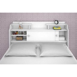 Cabeceira Box Casal Queen Elisa Branco ou Branco/Preto - 10