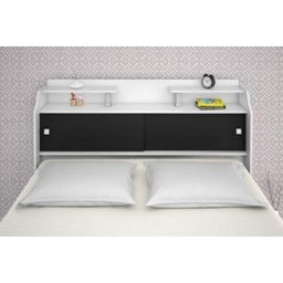 Cabeceira Box Casal Queen Elisa Branco ou Branco/Preto - 5