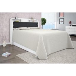 Cabeceira Box Casal Queen Elisa Branco ou Branco/Preto - 7