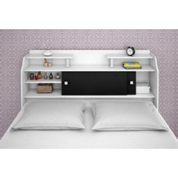 Cabeceira Box Casal Queen Elisa Branco ou Branco/Preto - 3
