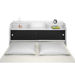 Cabeceira Box Casal Queen Elisa Branco ou Branco/Preto - 1