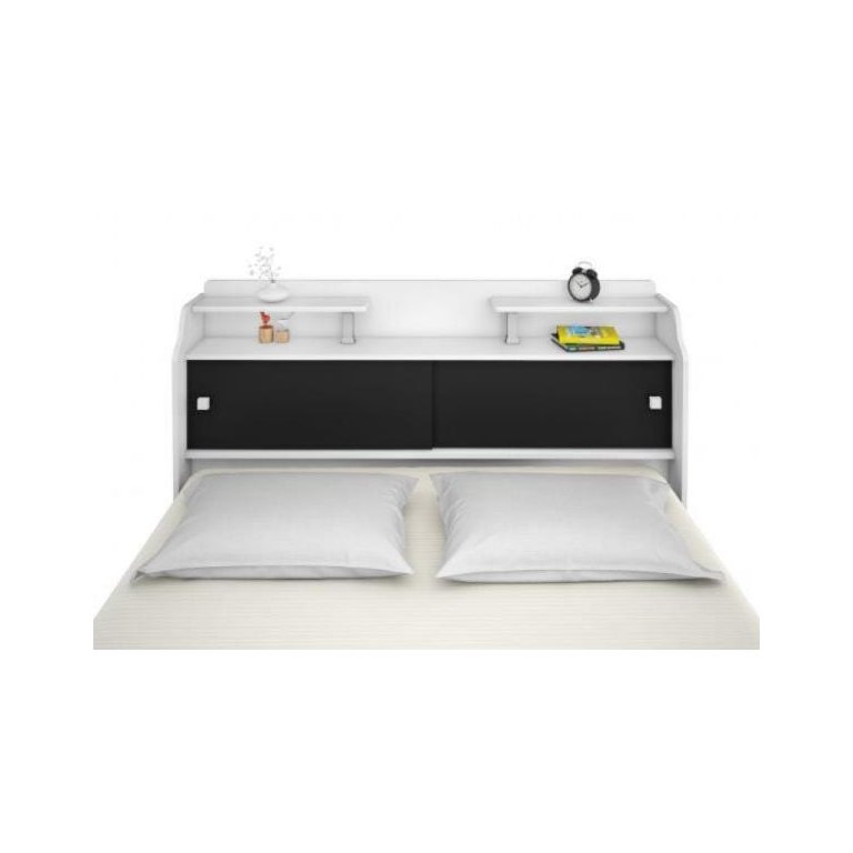 Cabeceira Box Casal Queen Elisa Branco ou Branco/Preto