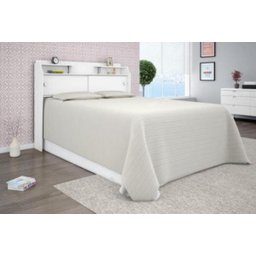 Cabeceira Box Casal Queen Elisa Branco ou Branco/Preto - 8