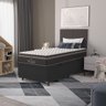 Cama Box Baú Solteiro + Colchão Paris Molas Ensacadas Pocket - 66x88x188cm - Couro - 6