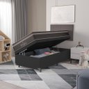 Ver imagem 7 de Cama Box Baú Solteiro + Colchão Paris Molas Ensacadas Pocket - 66x88x188cm - Couro