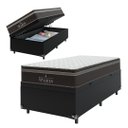 Ver imagem 1 de Cama Box Baú Solteiro + Colchão Paris Molas Ensacadas Pocket - 66x88x188cm - Couro