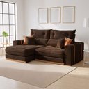 Ver imagem 2 de Sofa Retratil e Reclinavel Montreal 250cm 3 Lugares Kc Rei de Casa Veludo Marrom