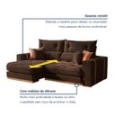 Ver imagem 5 de Sofa Retratil e Reclinavel Montreal 250cm 3 Lugares Kc Rei de Casa Veludo Marrom